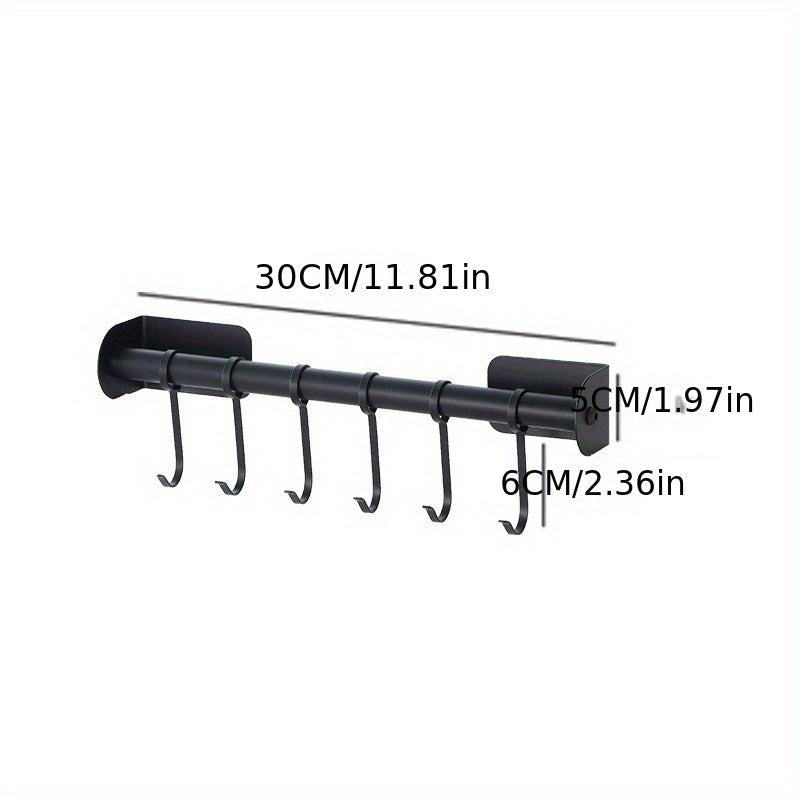 1pc Utensils Hook Hanging Rod Rack Movable Hook Punching Kitchenware Storage