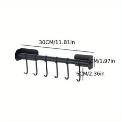 1pc Utensils Hook Hanging Rod Rack Movable Hook Punching Kitchenware Storage