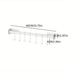 1pc Utensils Hook Hanging Rod Rack Movable Hook Punching Kitchenware Storage