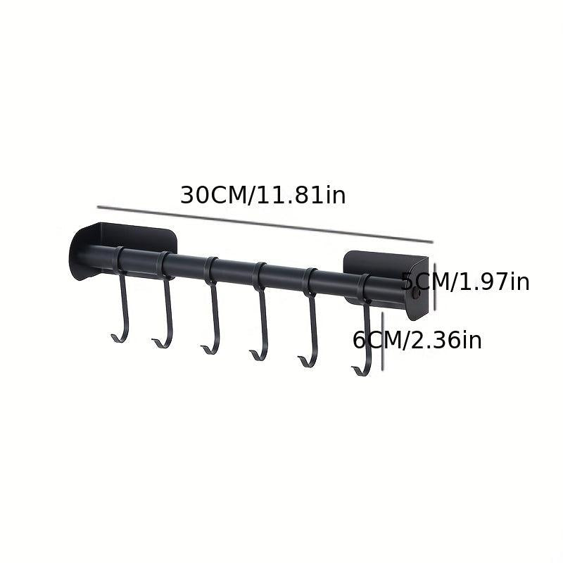 1pc Utensils Hook Hanging Rod Rack Movable Hook Punching Kitchenware Storage