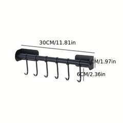 1pc Utensils Hook Hanging Rod Rack Movable Hook Punching Kitchenware Storage