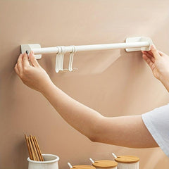 1pc Utensils Hook Hanging Rod Rack Movable Hook Punching Kitchenware Storage