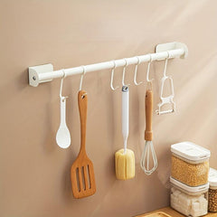 1pc Utensils Hook Hanging Rod Rack Movable Hook Punching Kitchenware Storage