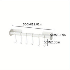 1pc Utensils Hook Hanging Rod Rack Movable Hook Punching Kitchenware Storage