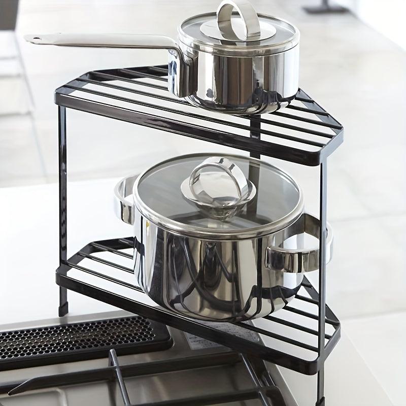 Double layer Stove Side Drainage Storage Rack Household