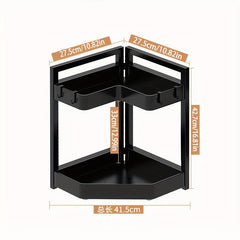 2 Tier Spice Storage Rack L Shaped Corner Caddy Kitchen Organizer Caddy Punch