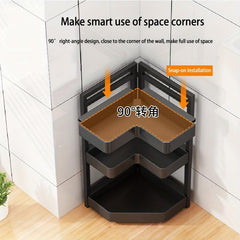 2 Tier Spice Storage Rack L Shaped Corner Caddy Kitchen Organizer Caddy Punch