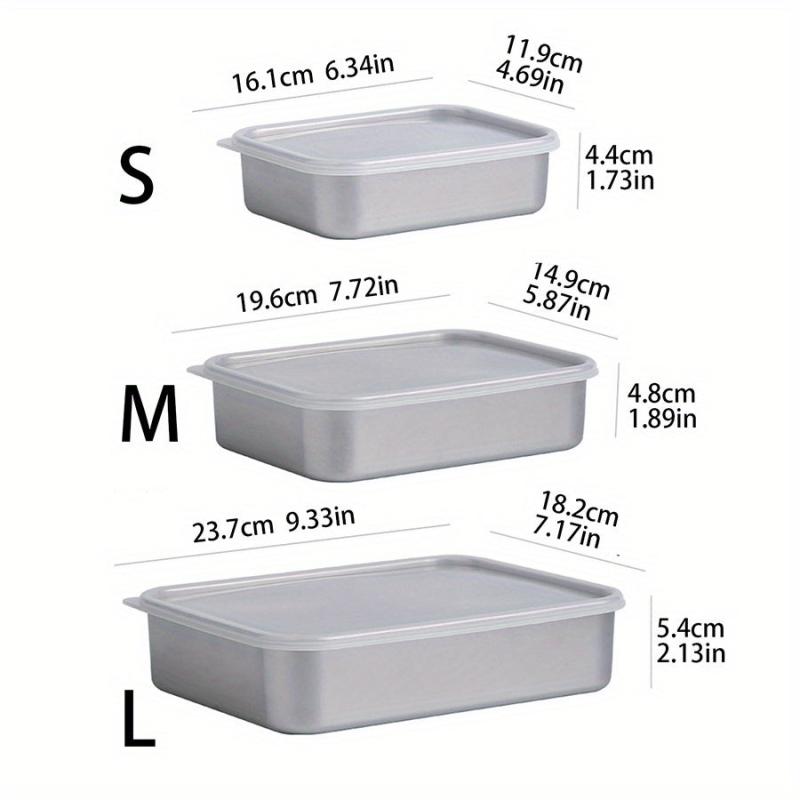 3pcs Stainless Steel Food Storage Box with Lid - Reusable Containers