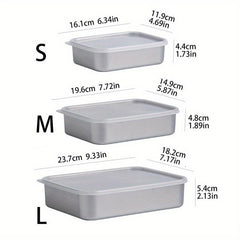 3pcs Stainless Steel Food Storage Box with Lid - Reusable Containers