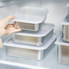 3pcs Stainless Steel Food Storage Box with Lid - Reusable Containers