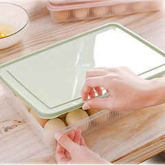 24-grid Egg Organizer with Lid, Clear Egg Storage Box, Non-slip Container