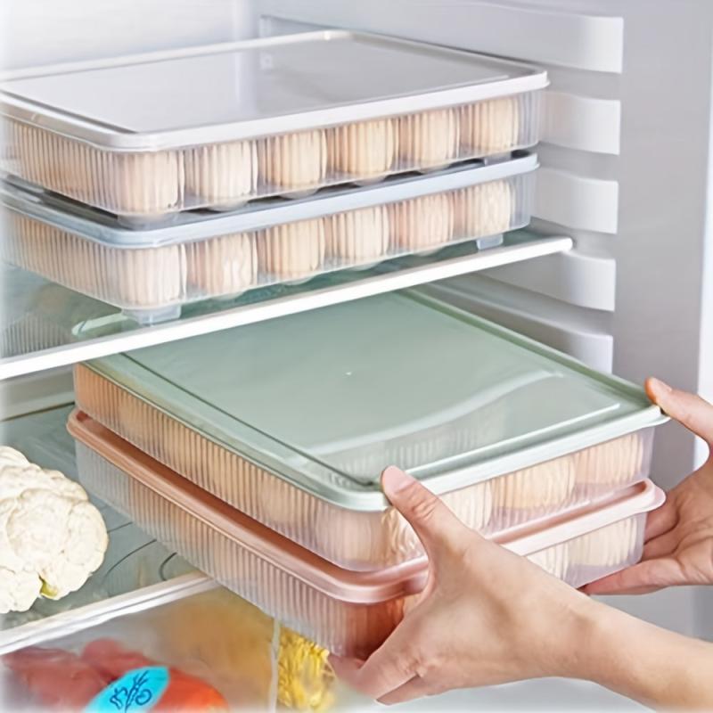 24-grid Egg Organizer with Lid, Clear Egg Storage Box, Non-slip Container