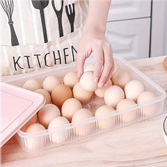 24-grid Egg Organizer with Lid, Clear Egg Storage Box, Non-slip Container