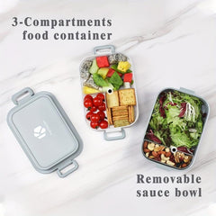 Double Layer Bento Lunch Box w/ Fork & Spoon Leakproof Food Container