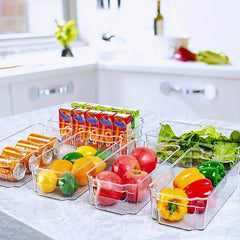 Clear Plastic Pantry Organizer Bin for Cabinets Shelves Drawer