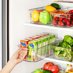 Clear Plastic Pantry Organizer Bin for Cabinets Shelves Drawer