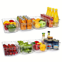 Clear Plastic Pantry Organizer Bin for Cabinets Shelves Drawer
