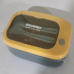 Portable Divided Lunch Box with Spoon and Chopsticks - Microwave Safe