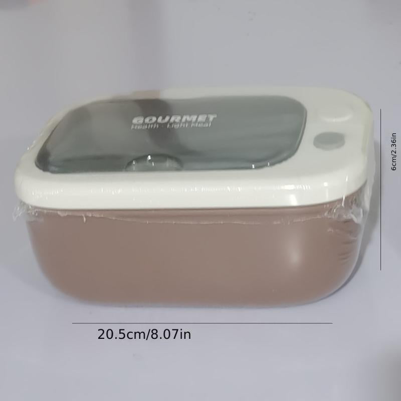 Portable Divided Lunch Box with Spoon and Chopsticks - Microwave Safe