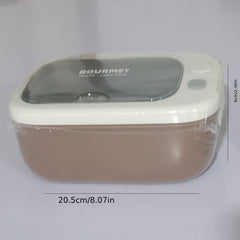 Portable Divided Lunch Box with Spoon and Chopsticks - Microwave Safe