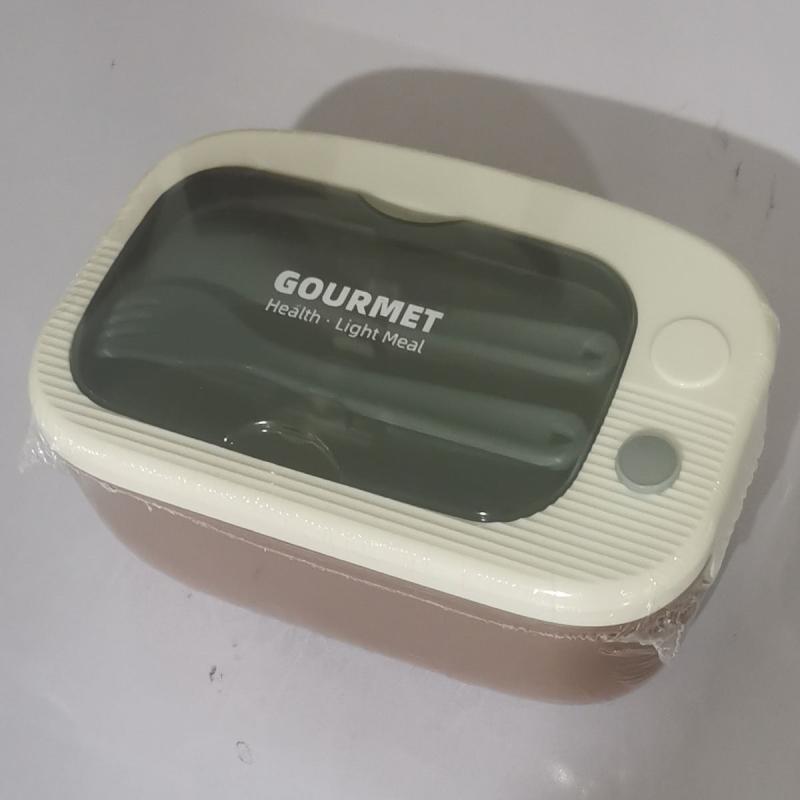 Portable Divided Lunch Box with Spoon and Chopsticks - Microwave Safe