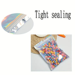 10pcs Laser Pearlescent Sealed Bags, Moisture & Stain Resistant