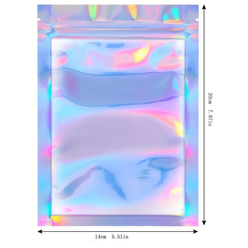 10pcs Laser Pearlescent Sealed Bags, Moisture & Stain Resistant