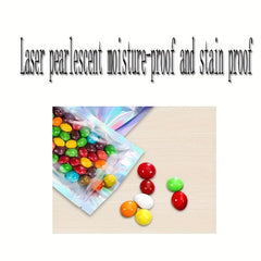 10pcs Laser Pearlescent Sealed Bags, Moisture & Stain Resistant