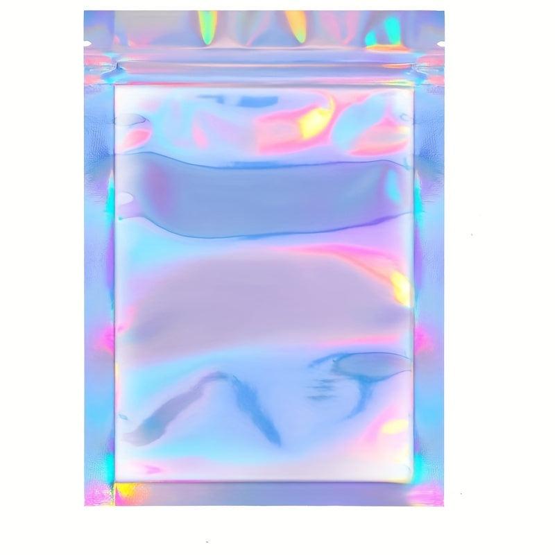 10pcs Laser Pearlescent Sealed Bags, Moisture & Stain Resistant