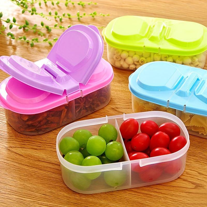Double Grid Food Jars With Lid, Sealed Jar, Refrigerator Storage Organizer