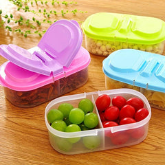 Double Grid Food Jars With Lid, Sealed Jar, Refrigerator Storage Organizer