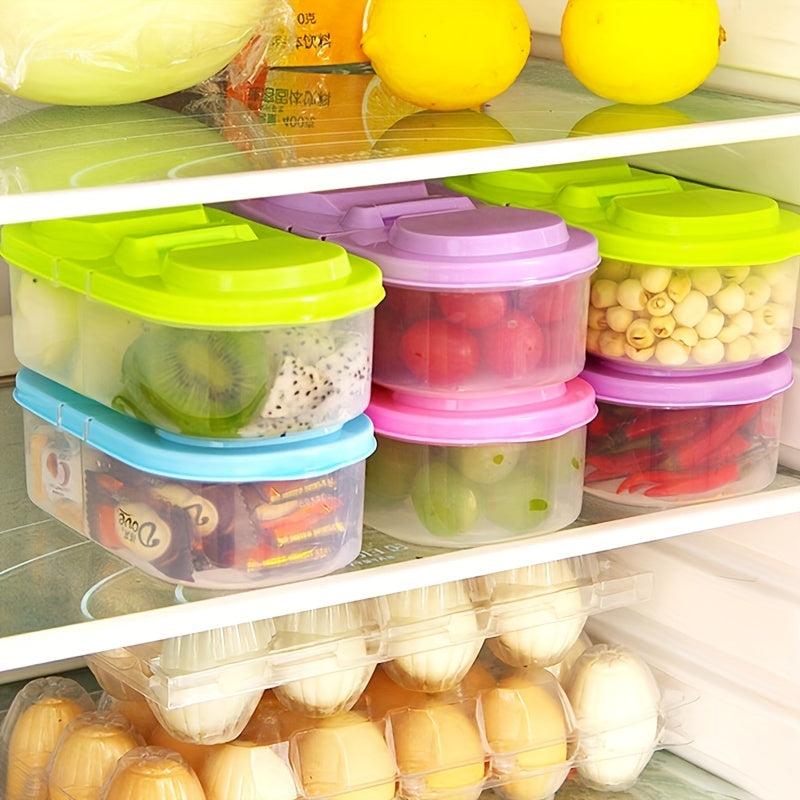 Double Grid Food Jars With Lid, Sealed Jar, Refrigerator Storage Organizer