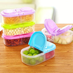Double Grid Food Jars With Lid, Sealed Jar, Refrigerator Storage Organizer