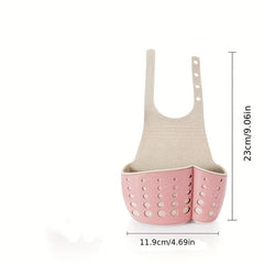 Adjustable Sink Sponge Storage Basket with Drainage Hanging Bags