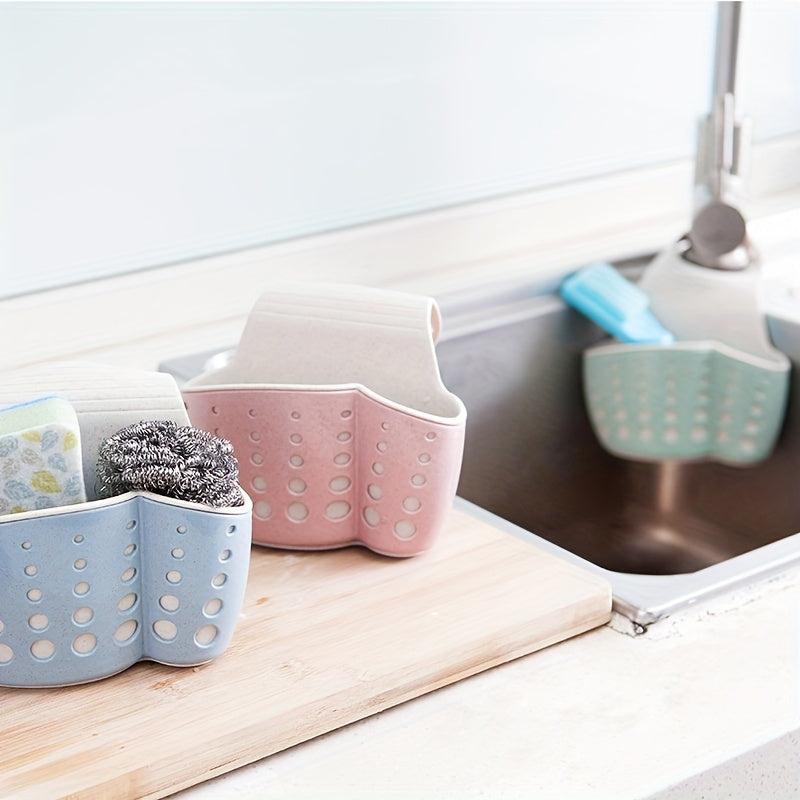Adjustable Sink Sponge Storage Basket with Drainage Hanging Bags