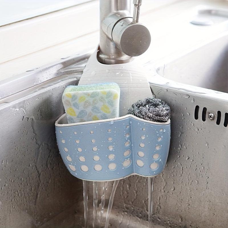Adjustable Sink Sponge Storage Basket with Drainage Hanging Bags
