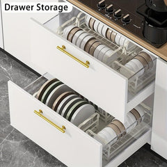 1pc Single Layer Bowl and Dish Storage Rack with Cutlery Cage