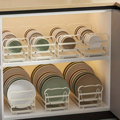 1pc Single Layer Bowl and Dish Storage Rack with Cutlery Cage