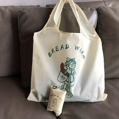 Fashionable Large Capacity Supermarket Shopping Tote Bag Cartoon Storage Bag