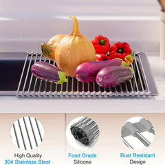 Foldable Stainless Steel Dish Drying Rack Sink Drainer