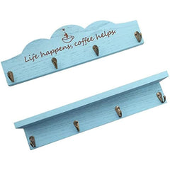 Coffee Cup Holder with Sturdy Hooks for Farmhouse Kitchen Decor