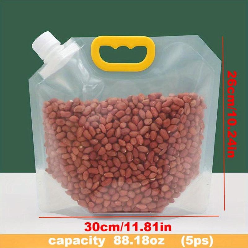 5pcs Food Storage Bags with Spout & Stand Up Pouch