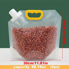 5pcs Food Storage Bags with Spout & Stand Up Pouch