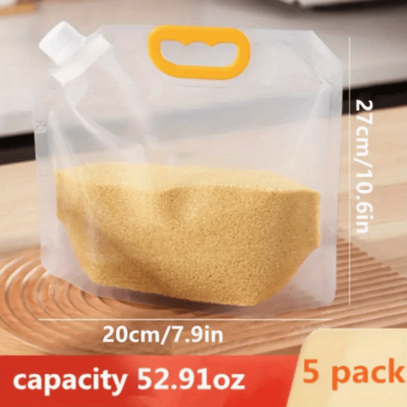 5pcs Food Storage Bags with Spout & Stand Up Pouch