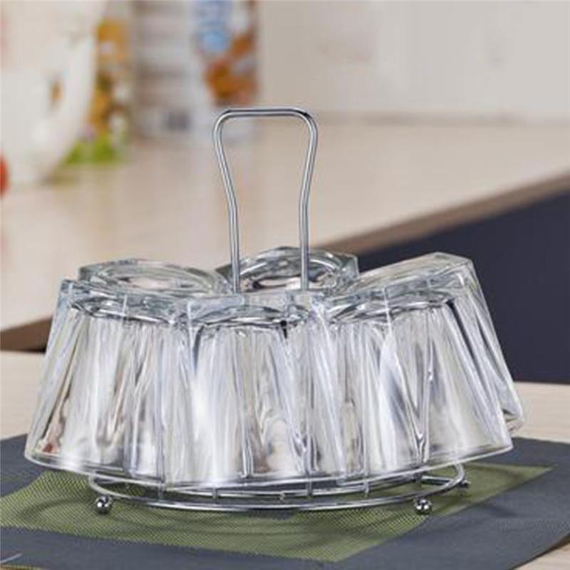 Metal Glass Cup Storage Rack Water Mug Draining Drying Organizer