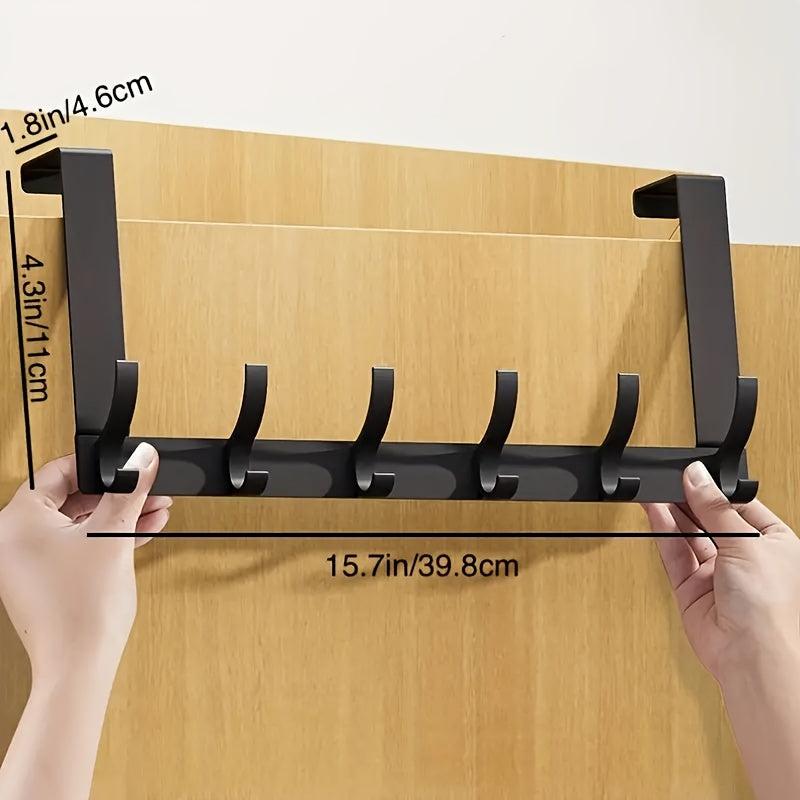 6 Hook Over the Door Coat Rack for Hanging Clothes Towels Backpacks and Hats