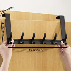 6 Hook Over the Door Coat Rack for Hanging Clothes Towels Backpacks and Hats
