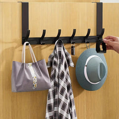 6 Hook Over the Door Coat Rack for Hanging Clothes Towels Backpacks and Hats