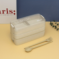 3-Layer Sealed Divided Plastic Lunch Box Office Worker Microwave Bento Box