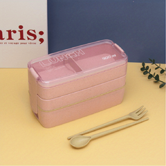 3-Layer Sealed Divided Plastic Lunch Box Office Worker Microwave Bento Box